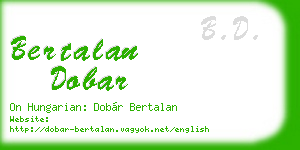 bertalan dobar business card