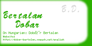 bertalan dobar business card